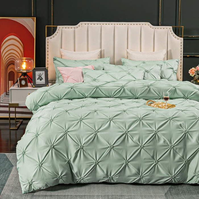 91家纺网 家纺一手货源 找家纺 宅家居 2024轻奢全棉纯手工扭花四件套-巴洛斯 巴洛斯-竹绿