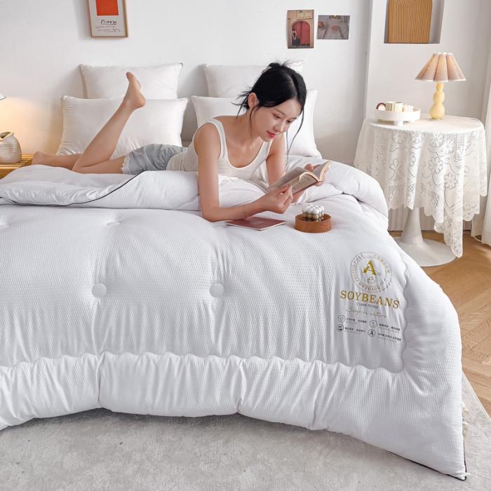 91家纺网 家纺一手货源 找家纺 苏东来加厚立体泡泡纯原棉大豆被春秋被冬被豆豆针织学生被芯子空调被直播