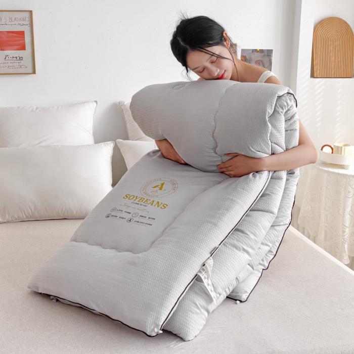 91家纺网 家纺一手货源 找家纺 苏东来加厚立体泡泡纯原棉大豆被春秋被冬被豆豆针织学生被芯子空调被直播