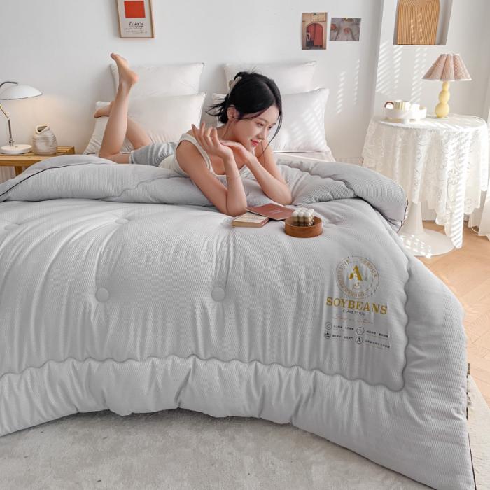 91家纺网 家纺一手货源 找家纺 苏东来加厚立体泡泡纯原棉大豆被春秋被冬被豆豆针织学生被芯子空调被直播