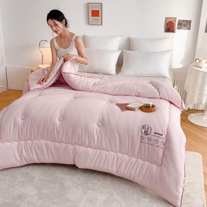 91家纺网 家纺一手货源 找家纺 苏东来加厚立体泡泡纯原棉大豆被春秋被冬被豆豆针织学生被芯子空调被直播