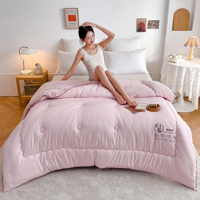 91家纺网 家纺一手货源 找家纺 苏东来加厚立体泡泡纯原棉大豆被春秋被冬被豆豆针织学生被芯子空调被直播