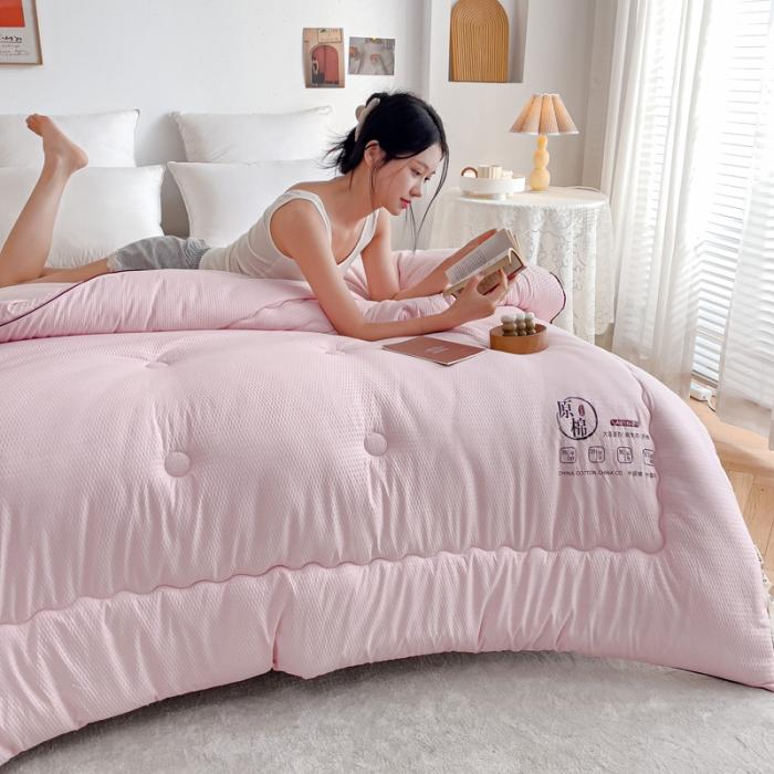 91家纺网 家纺一手货源 找家纺 苏东来加厚立体泡泡纯原棉大豆被春秋被冬被豆豆针织学生被芯子空调被直播