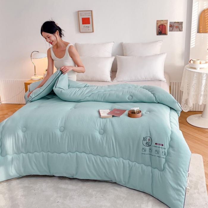 91家纺网 家纺一手货源 找家纺 苏东来加厚立体泡泡纯原棉大豆被春秋被冬被豆豆针织学生被芯子空调被直播