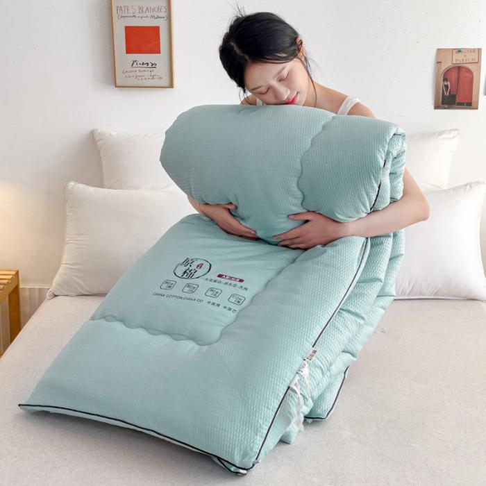 91家纺网 家纺一手货源 找家纺 苏东来加厚立体泡泡纯原棉大豆被春秋被冬被豆豆针织学生被芯子空调被直播