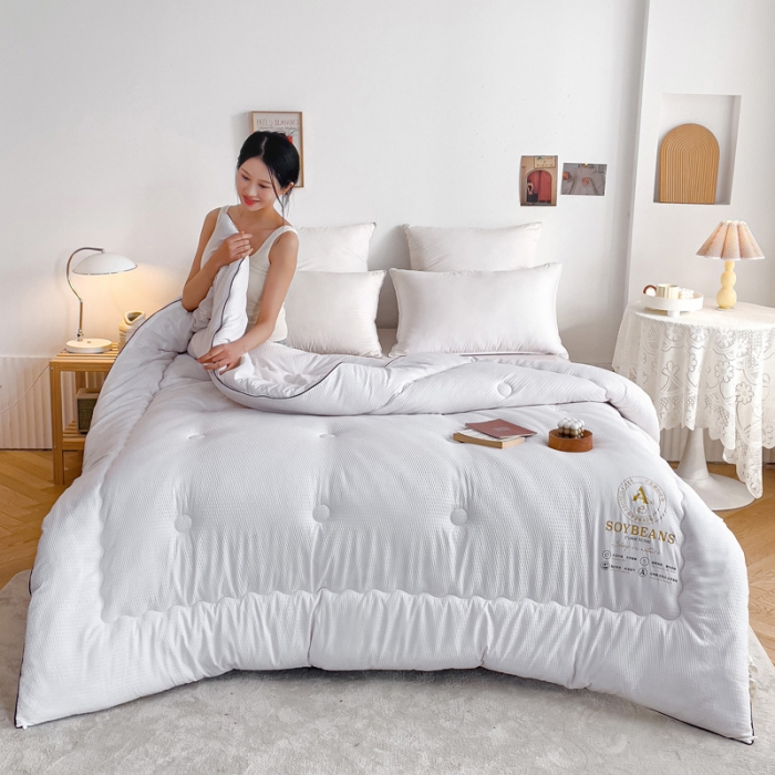 91家纺网 家纺一手货源 找家纺 苏东来加厚立体泡泡纯原棉大豆被春秋被冬被豆豆针织学生被芯子空调被直播