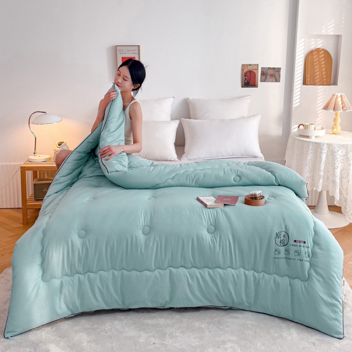 91家纺网 家纺一手货源 找家纺 苏东来加厚立体泡泡纯原棉大豆被春秋被冬被豆豆针织学生被芯子空调被直播