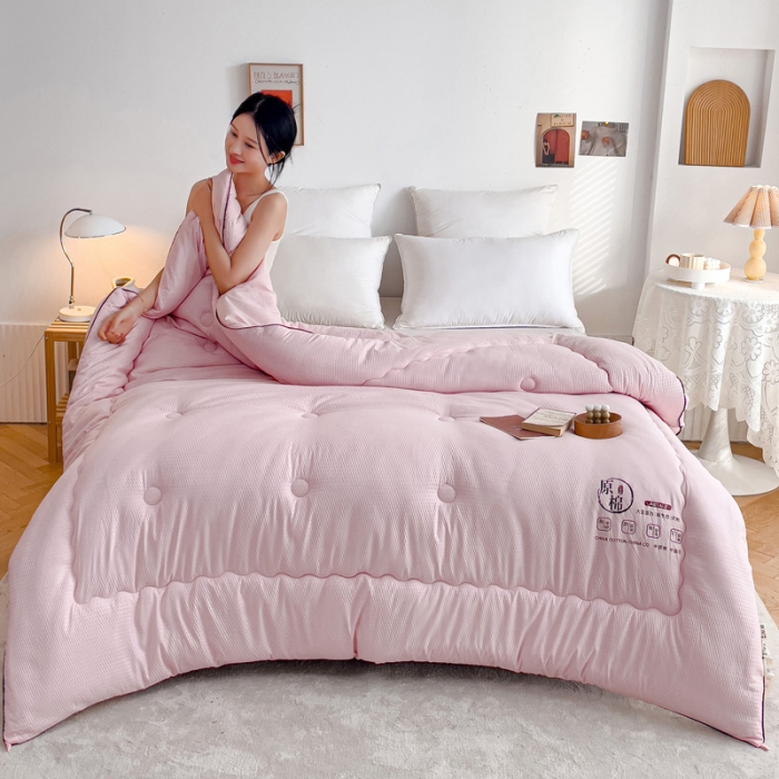 91家纺网 家纺一手货源 找家纺 苏东来加厚立体泡泡纯原棉大豆被春秋被冬被豆豆针织学生被芯子空调被直播