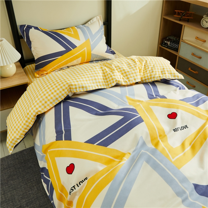 91家纺网 家纺一手货源 找家纺 曼璐 2025新款宿舍学生床笠三件套 缤纷色彩