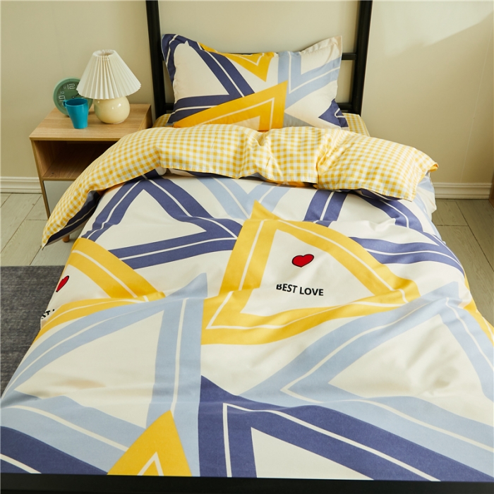 91家纺网 家纺一手货源 找家纺 曼璐 2025新款宿舍学生床笠三件套 缤纷色彩