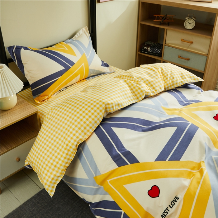 91家纺网 家纺一手货源 找家纺 曼璐 2025新款宿舍学生床笠三件套 缤纷色彩