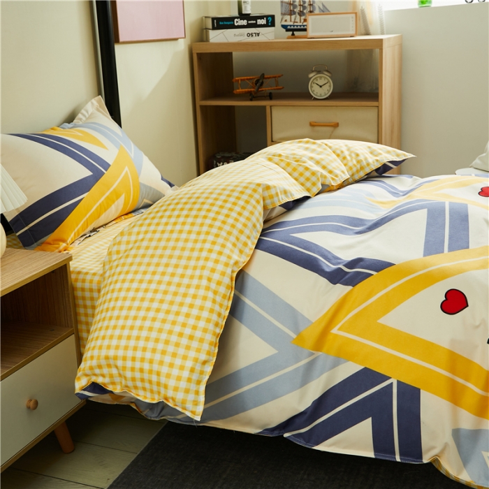 91家纺网 家纺一手货源 找家纺 曼璐 2025新款宿舍学生床笠三件套 缤纷色彩