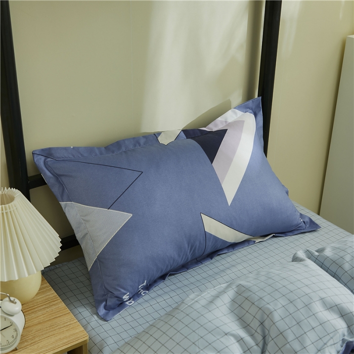 91家纺网 家纺一手货源 找家纺 曼璐 2025新款宿舍学生床笠三件套 几何风情