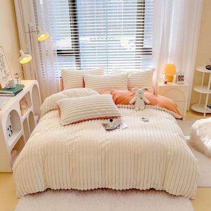 91家纺网 家纺一手货源 找家纺 （总）宜代光年 2023新款立体菱格兔兔绒牛奶绒四件套