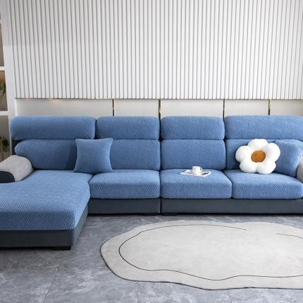 91家纺网 家纺一手货源 找家纺 沐沐 2026新款清灵沙发笠 清灵-孔雀蓝