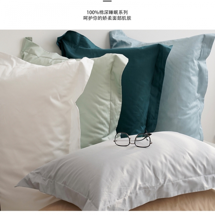 91家纺网 家纺一手货源 找家纺 （总）觉物 2022新款纯色长绒棉枕套/对