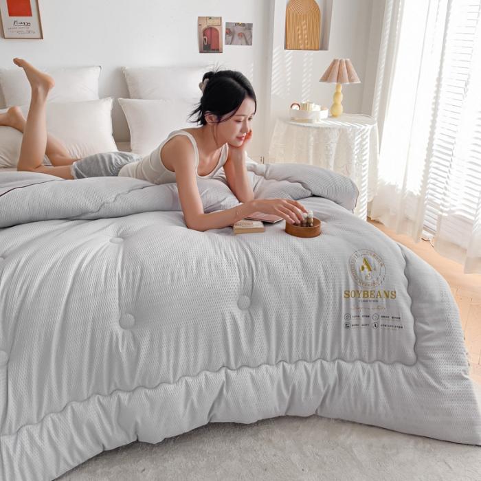 91家纺网 家纺一手货源 找家纺 苏东来加厚立体泡泡原棉大豆纤维被春秋冬被芯子空调被直播