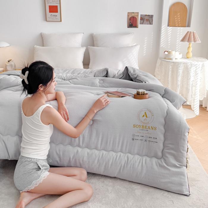 91家纺网 家纺一手货源 找家纺 苏东来加厚立体泡泡原棉大豆纤维被春秋冬被芯子空调被直播