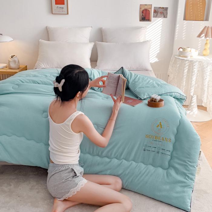 91家纺网 家纺一手货源 找家纺 苏东来加厚立体泡泡原棉大豆纤维被春秋冬被芯子空调被直播