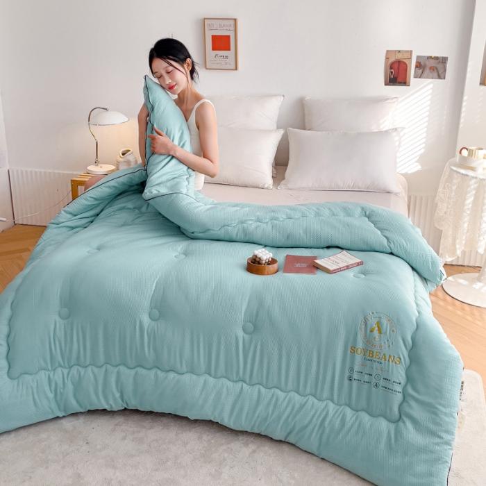 91家纺网 家纺一手货源 找家纺 苏东来加厚立体泡泡原棉大豆纤维被春秋冬被芯子空调被直播