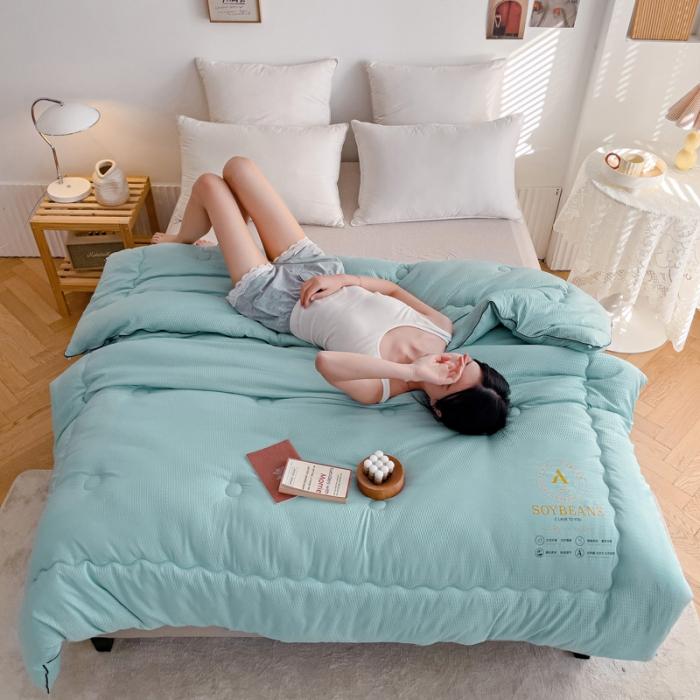 91家纺网 家纺一手货源 找家纺 苏东来加厚立体泡泡原棉大豆纤维被春秋冬被芯子空调被直播