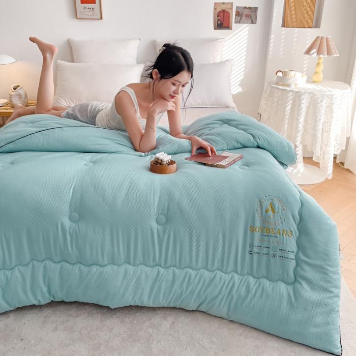 91家纺网 家纺一手货源 找家纺 苏东来加厚立体泡泡原棉大豆纤维被春秋冬被芯子空调被直播