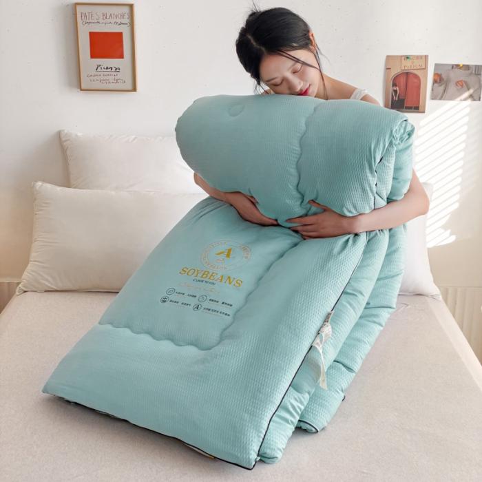 91家纺网 家纺一手货源 找家纺 苏东来加厚立体泡泡原棉大豆纤维被春秋冬被芯子空调被直播