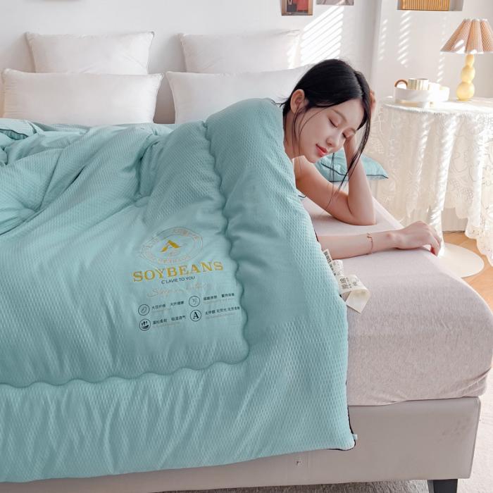 91家纺网 家纺一手货源 找家纺 苏东来加厚立体泡泡原棉大豆纤维被春秋冬被芯子空调被直播