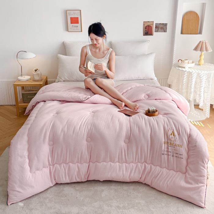 91家纺网 家纺一手货源 找家纺 苏东来加厚立体泡泡原棉大豆纤维被春秋冬被芯子空调被直播