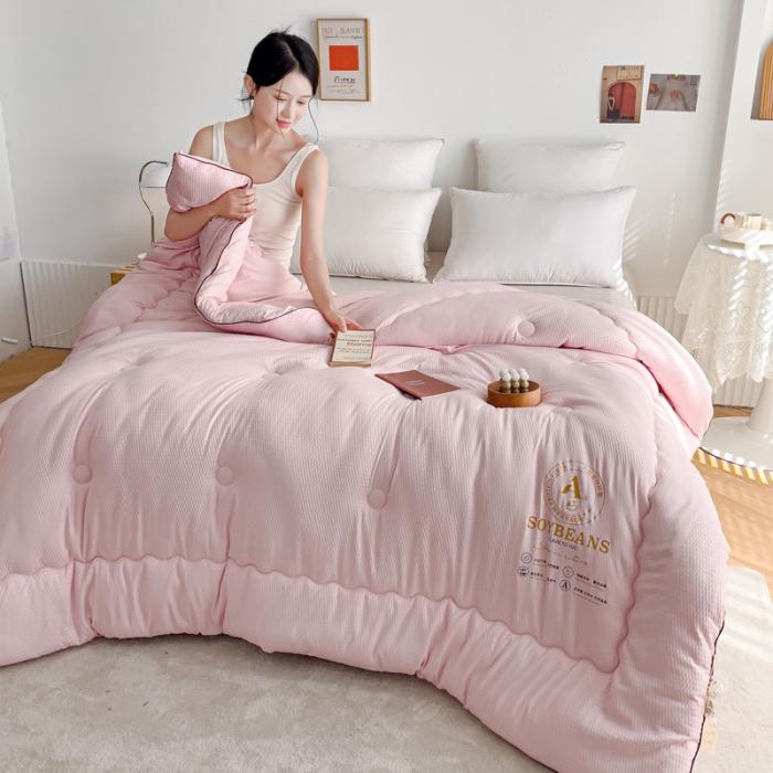 91家纺网 家纺一手货源 找家纺 苏东来加厚立体泡泡原棉大豆纤维被春秋冬被芯子空调被直播