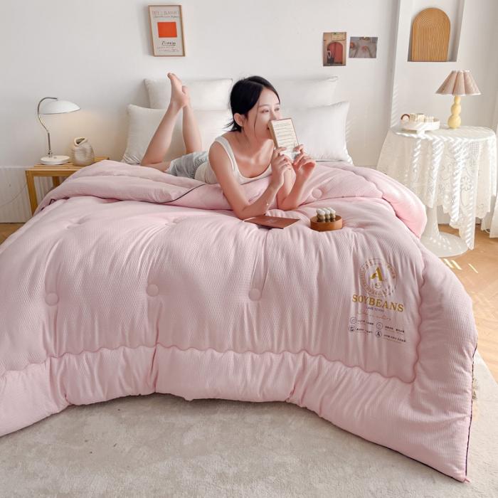 91家纺网 家纺一手货源 找家纺 苏东来加厚立体泡泡原棉大豆纤维被春秋冬被芯子空调被直播