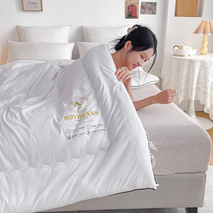 91家纺网 家纺一手货源 找家纺 苏东来加厚立体泡泡原棉大豆纤维被春秋冬被芯子空调被直播