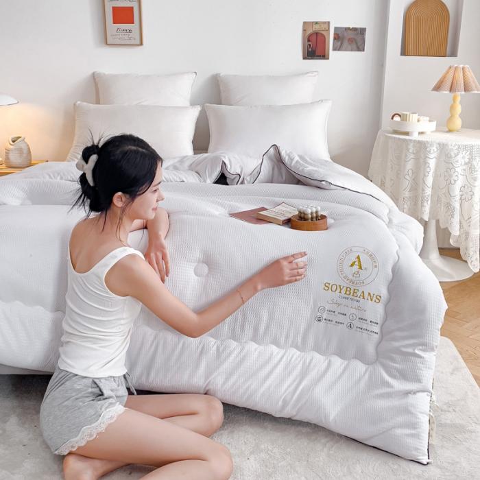 91家纺网 家纺一手货源 找家纺 苏东来加厚立体泡泡原棉大豆纤维被春秋冬被芯子空调被直播