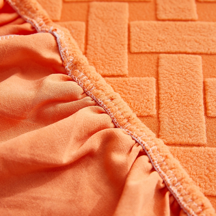 91家纺网 家纺一手货源 找家纺 逐日沙发套 2023新款提花绒-织艺系列沙发笠 织艺-桔黄