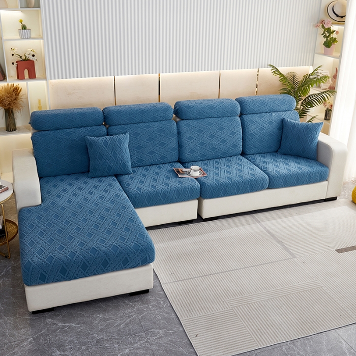 91家纺网 家纺一手货源 找家纺 （总）逐日沙发套 2023新款提花绒-滕条沙发笠