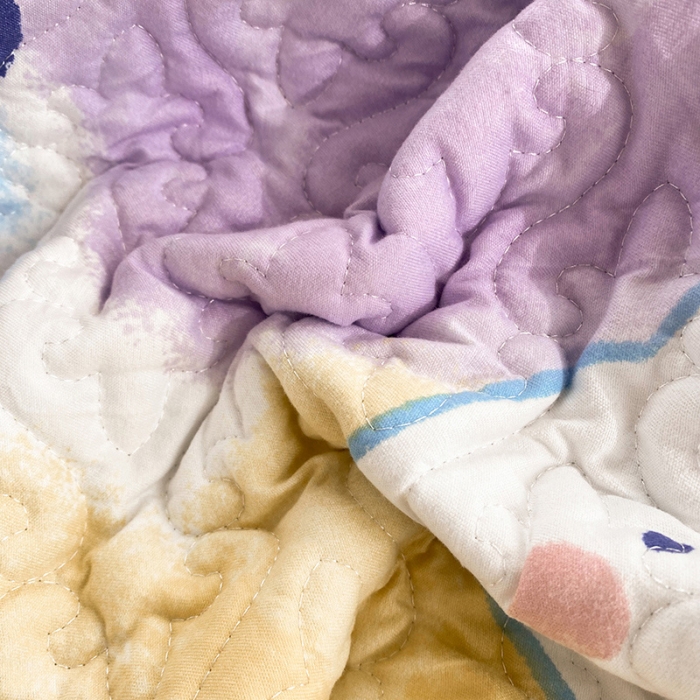 91家纺网 家纺一手货源 找家纺 金盛皇朝2025新款加厚亲肤床裙夹棉单件三件套四件套 爱心兔