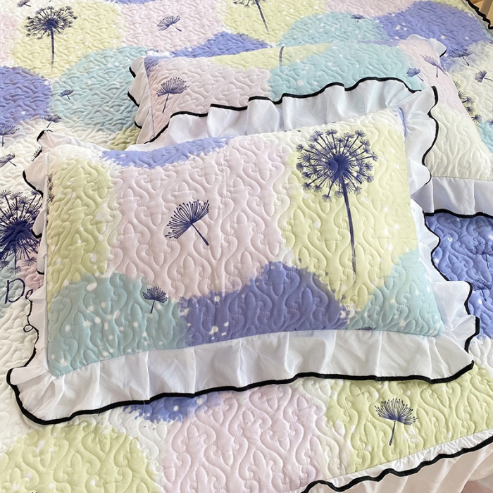 91家纺网 家纺一手货源 找家纺 金盛皇朝2025新款加厚亲肤床裙夹棉单件三件套四件套浮梦飞花