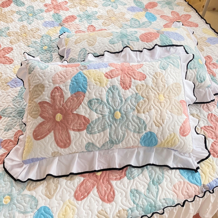 91家纺网 家纺一手货源 找家纺 金盛皇朝2025新款加厚亲肤床裙夹棉单件三件套四件套花束之美