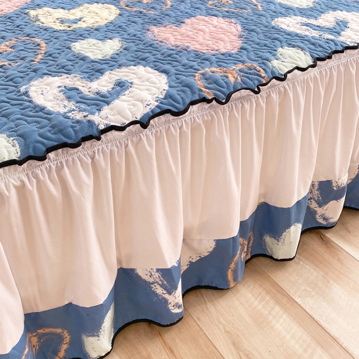 91家纺网 家纺一手货源 找家纺 金盛皇朝2025新款加厚亲肤床裙夹棉单件三件套四件套一见倾心