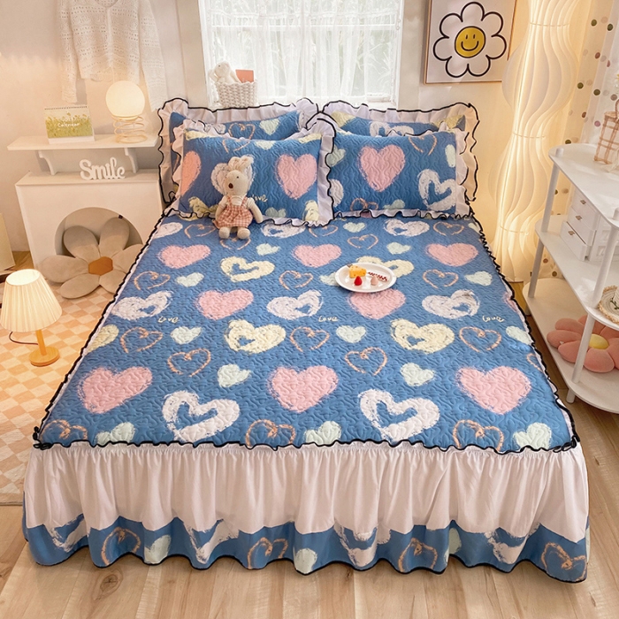 91家纺网 家纺一手货源 找家纺 金盛皇朝2025新款加厚亲肤床裙夹棉单件三件套四件套一见倾心