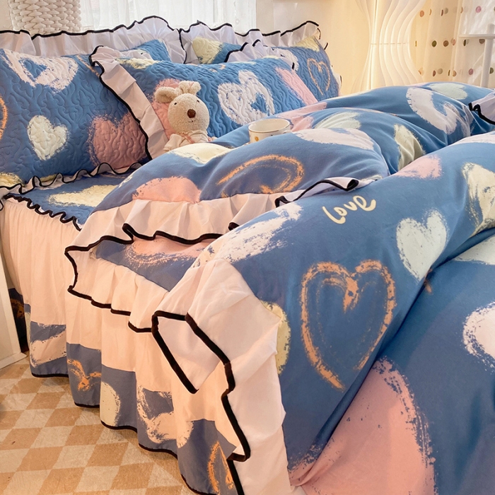 91家纺网 家纺一手货源 找家纺 金盛皇朝2025新款加厚亲肤床裙夹棉单件三件套四件套一见倾心