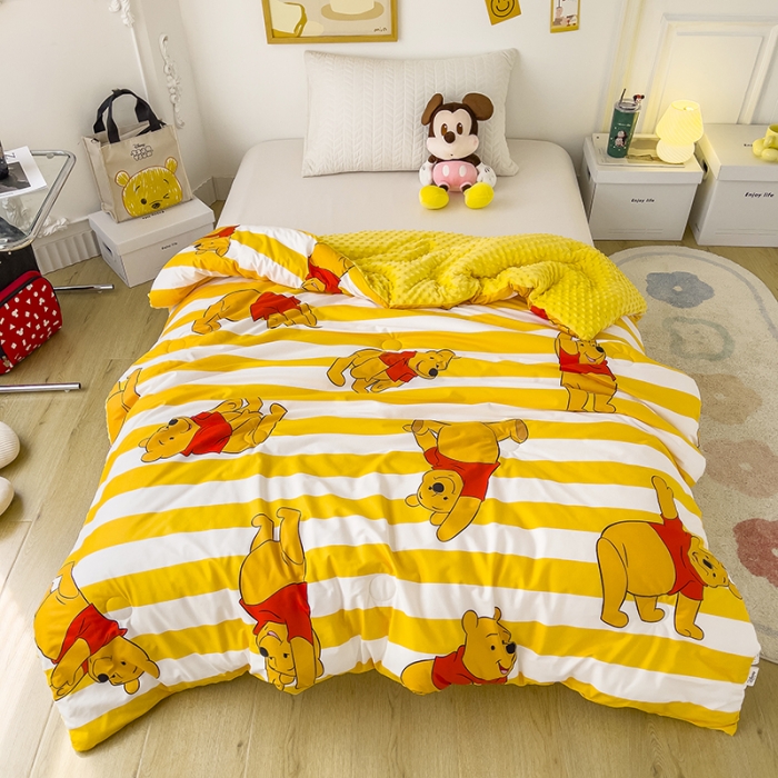 91家纺网 家纺一手货源 找家纺 小芽 2024新款正版授权迪士尼豆豆被 维尼