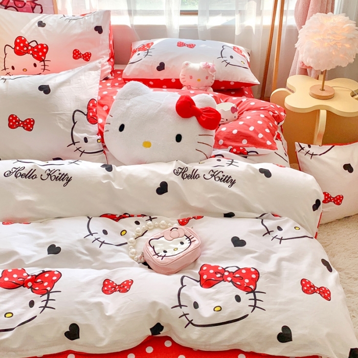 91家纺网 家纺一手货源 找家纺 总朵希曼 2025新款全棉三丽鸥卡通印花系列四件套