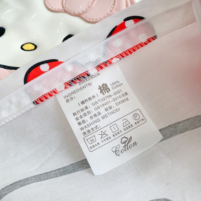91家纺网 家纺一手货源 找家纺 朵希曼2025新款全棉三丽鸥卡通印花系列四件套 波点凯蒂