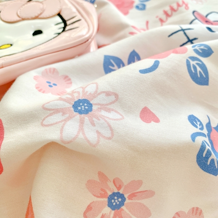 91家纺网 家纺一手货源 找家纺 朵希曼2025新款全棉三丽鸥卡通印花系列四件套 花花凯蒂