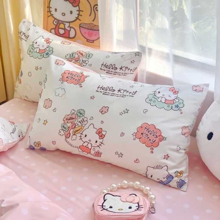 91家纺网 家纺一手货源 找家纺 朵希曼2025新款全棉三丽鸥卡通印花系列四件套 甜心凯蒂