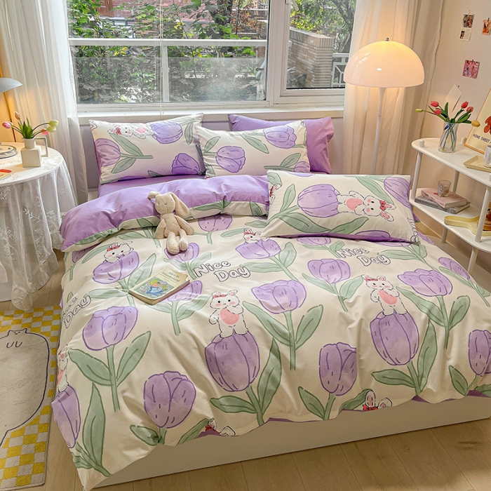 91家纺网 家纺一手货源 找家纺 （总）金丝鸟 2023春夏新品舒适全棉斜纹四件套