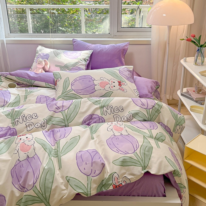 91家纺网 家纺一手货源 找家纺 （总）金丝鸟 2023春夏新品舒适全棉斜纹四件套