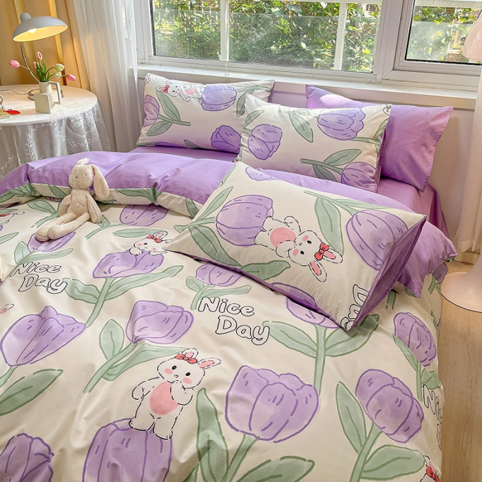 91家纺网 家纺一手货源 找家纺 （总）金丝鸟 2023春夏新品舒适全棉斜纹四件套