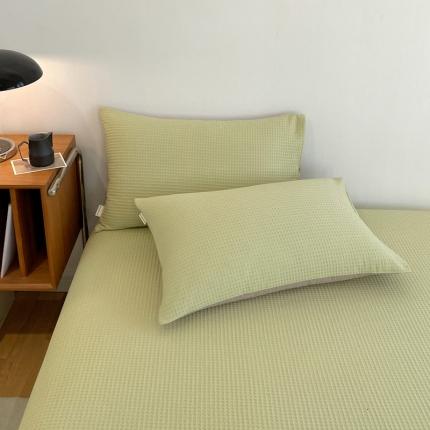 91家纺网 家纺一手货源 找家纺 （总）春皖 2023新款华夫格水洗棉单品枕套系列